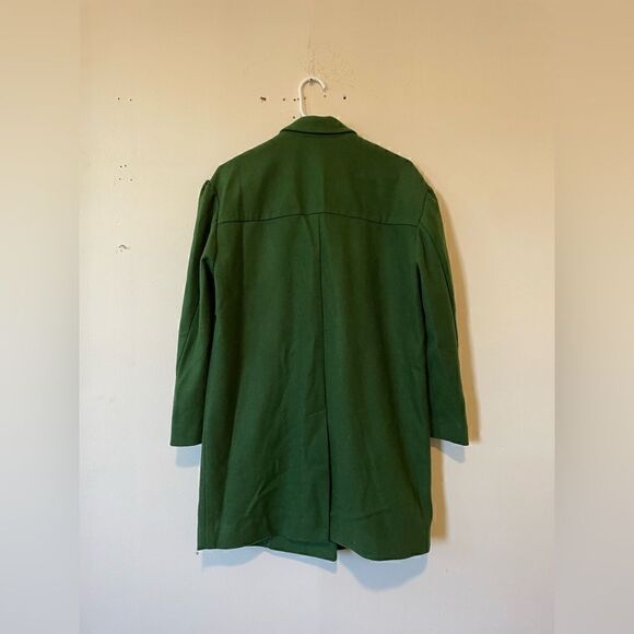 Something Navy Wool Blend Double Breasted Coat Green Women’s - Picture 6 of 14